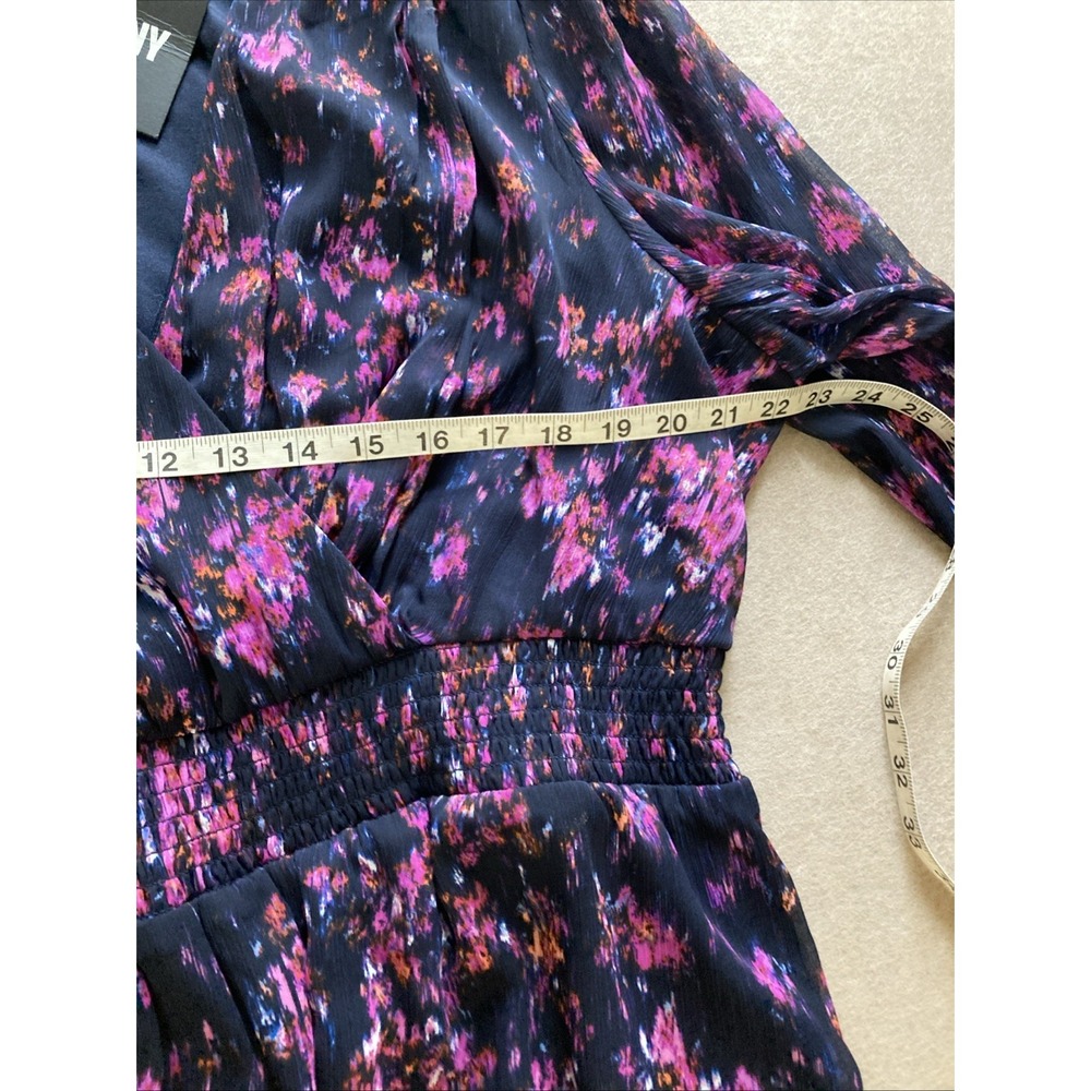 DKNY Plus Size Printed Blouson-Sleeve Fit & Flare Dress Sz 20W New Blue $139 - Picture 10 of 13